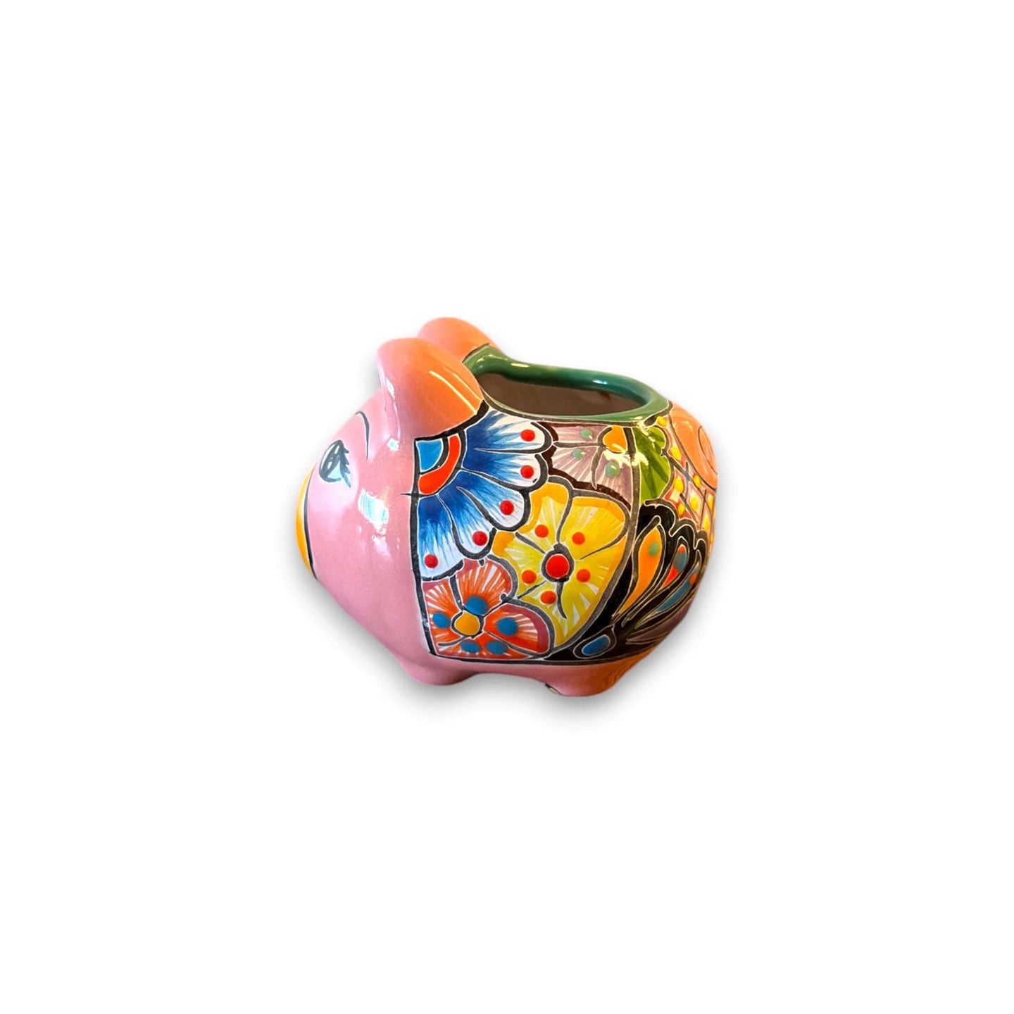 Vibrant Talavera Pig Planter - Handmade Ceramic